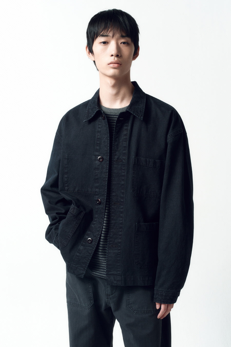 Insilence - French Work Jacket (Faded Black) product image 6 | TRAB K-Fashion Australia
