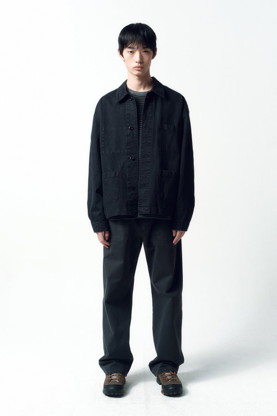 Insilence - French Work Jacket (Faded Black) product image 1 | TRAB K-Fashion Australia