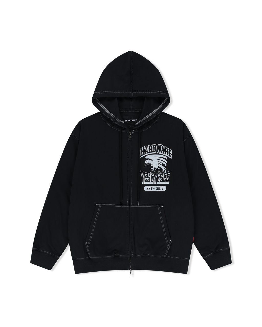 yeseyesee - Y.E.S Single Stitch Hoodie (Black) product image 1 | TRAB K-Fashion Australia