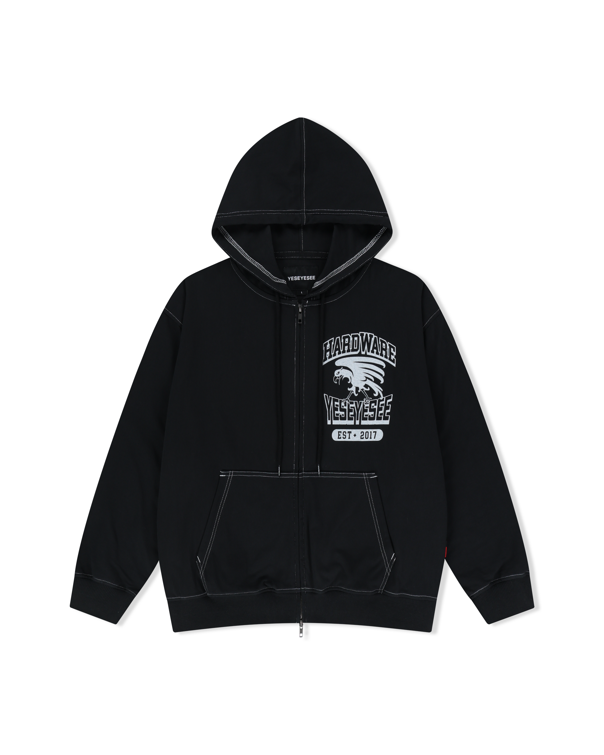 yeseyesee - Y.E.S Single Stitch Hoodie (Black) product image 1 | TRAB K-Fashion Australia