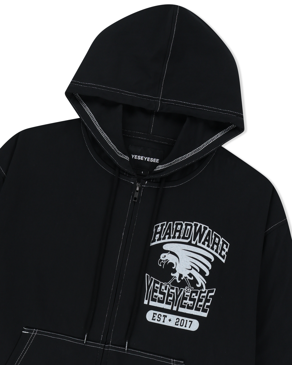 yeseyesee - Y.E.S Single Stitch Hoodie (Black) product image 5 | TRAB K-Fashion Australia