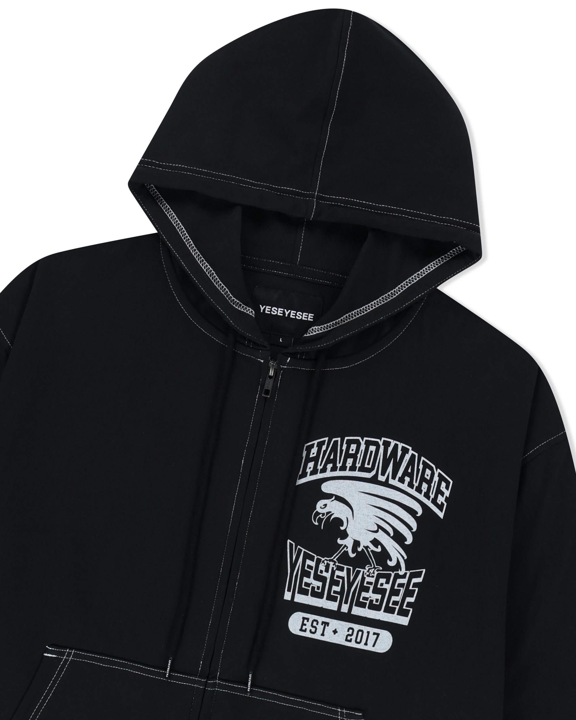 yeseyesee - Y.E.S Single Stitch Hoodie (Black) product image 5 | TRAB K-Fashion Australia