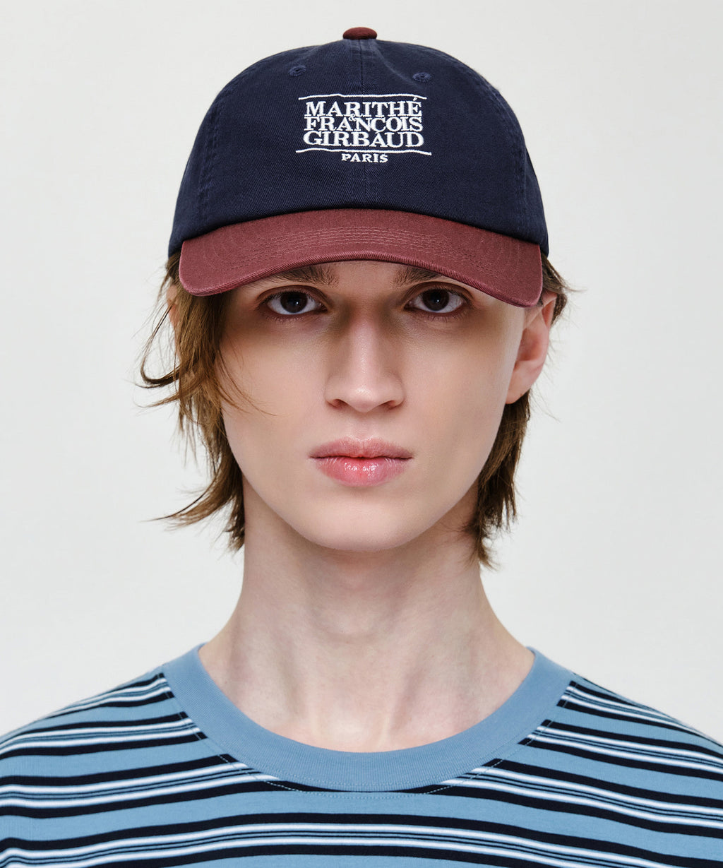 Marithe & Francois Girbaud - Small Classic Logo 6panel Color Block Cap (Burgundy) product image 5 | TRAB K-Fashion Australia