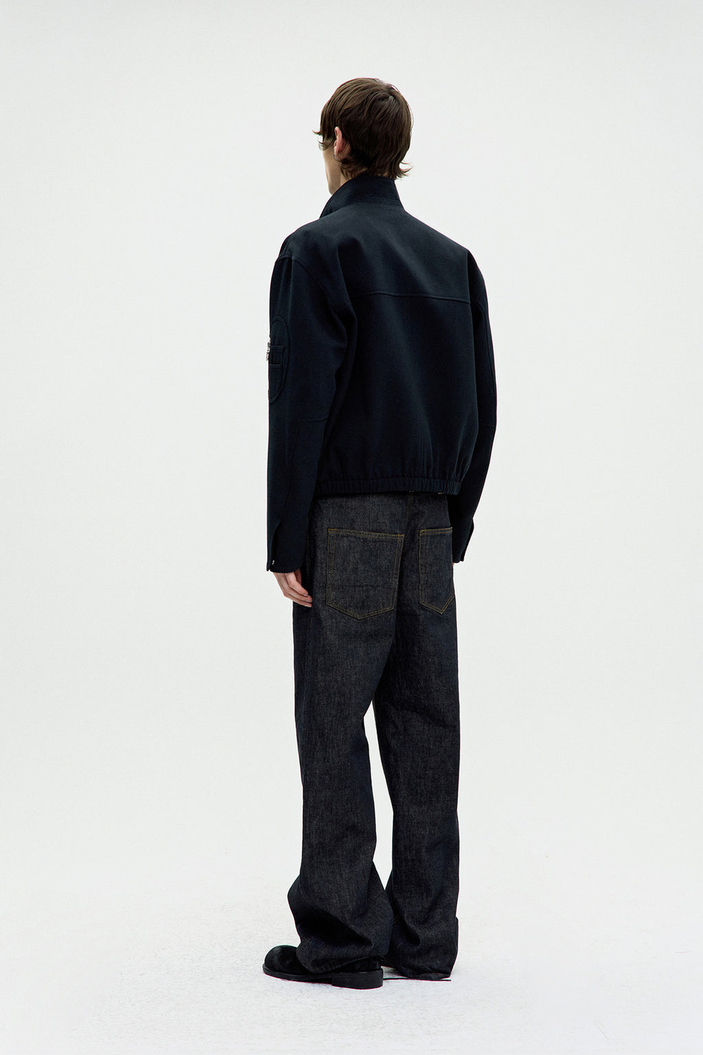Coor - Pilot Leather Collar Jumper (Dark Navy) product image 4 | TRAB K-Fashion Australia