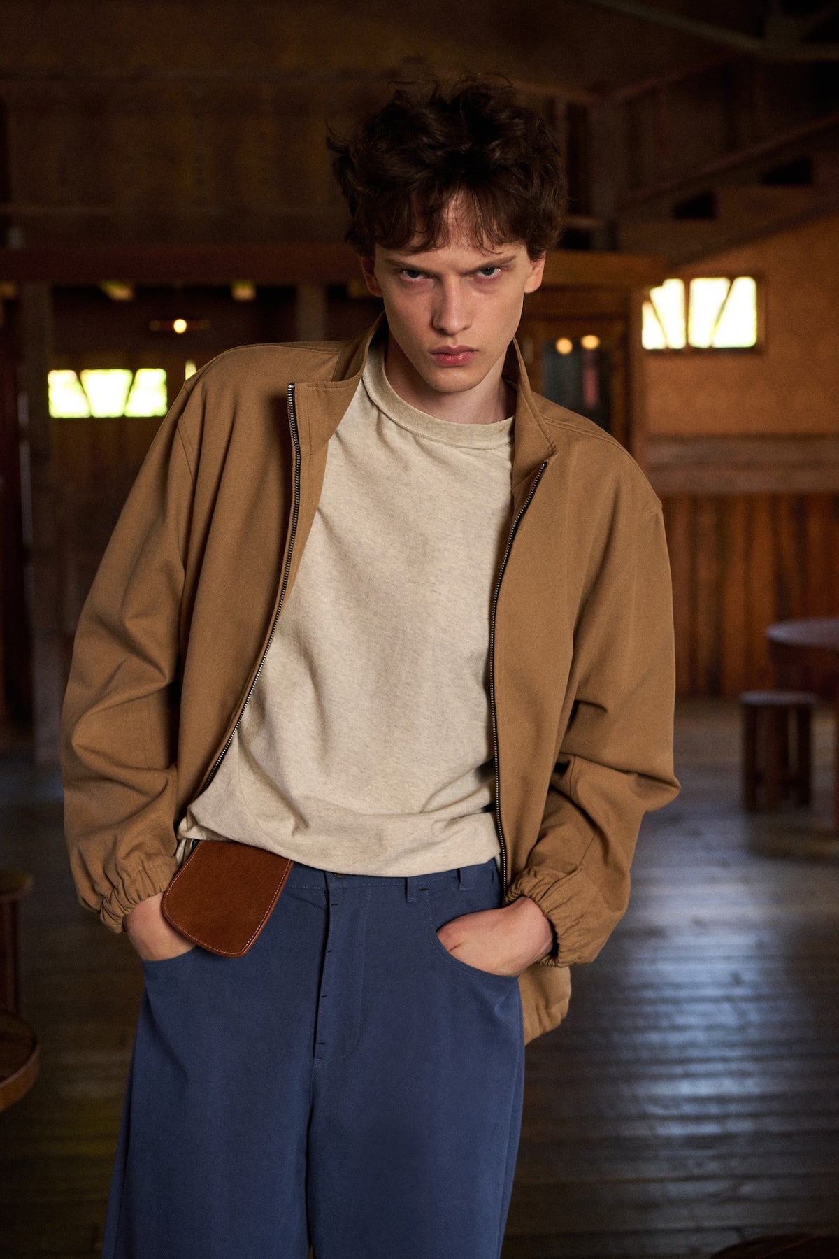 STU - Shift High-neck Jacket (Beige) product image 2 | TRAB K-Fashion Australia