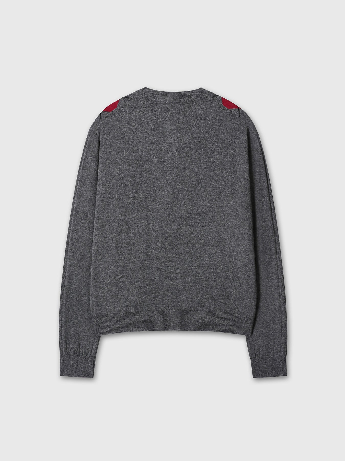 Tonywack - Merino Wool Argyle Cardigan (Grey/Red) product image 11 | TRAB K-Fashion Australia
