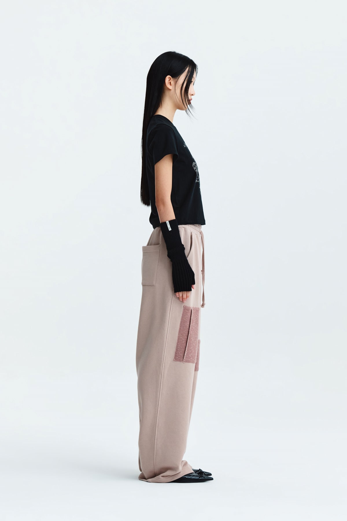 Matin Kim - Kitsch Printing Crop Top (Black) product image 7 | TRAB K-Fashion Australia