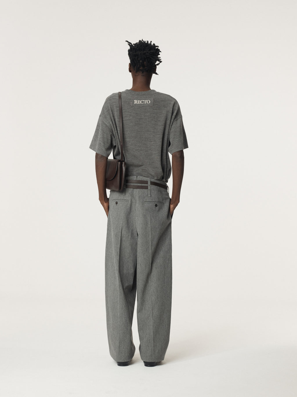 Recto - Back Logo Wool T-Shirt (Melange Grey) product image 4 | TRAB K-Fashion Australia