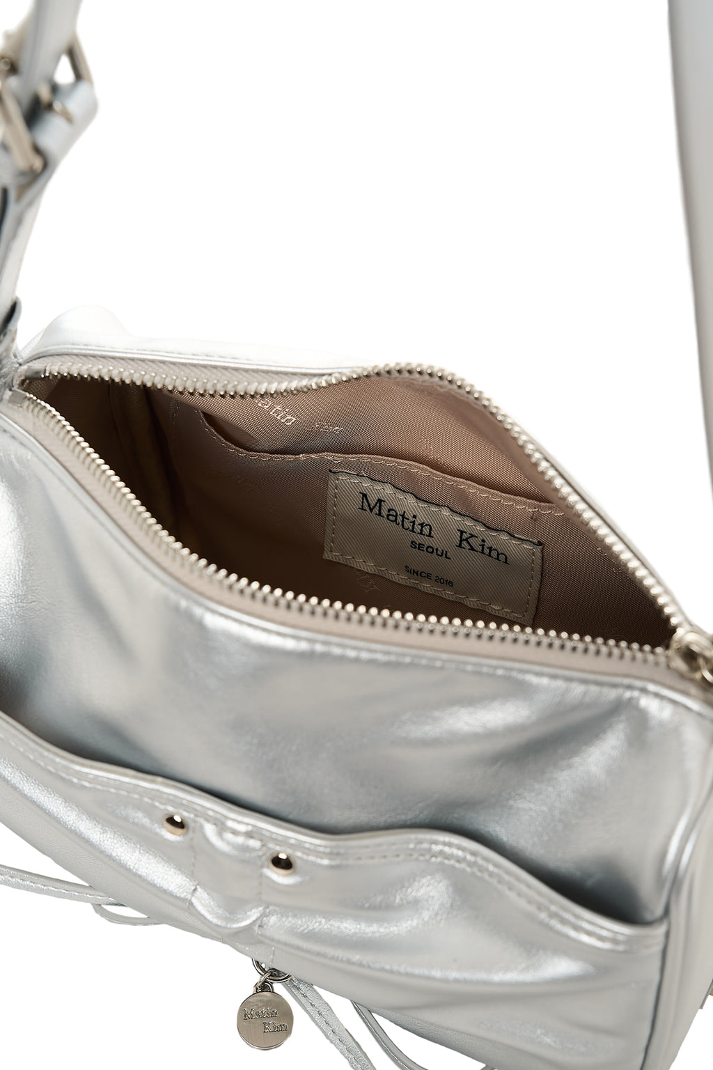 Matin Kim - Front Shirring Ribbon Mini Bag (Silver) product image 5 | TRAB K-Fashion Australia