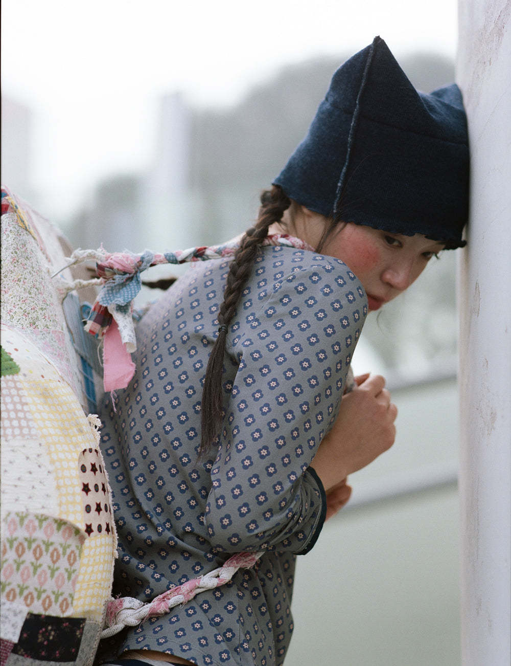 Coyseio - Raw Edge Cat Beanie (Melange Grey) product image 4 | TRAB K-Fashion Australia