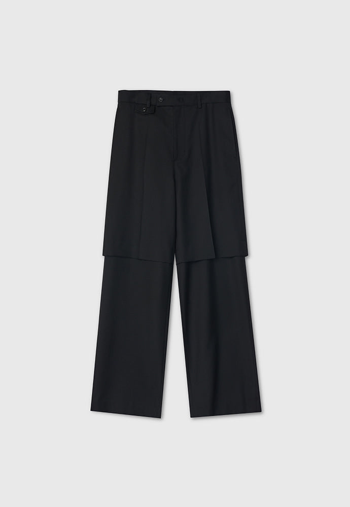 Tonywack - Wool Twill Layered Trousers (Black) product image 6 | TRAB K-Fashion Australia