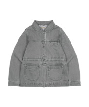 Coyseio - Aged Midi Denim Jacket (Grey) product image 1 | TRAB K-Fashion Australia