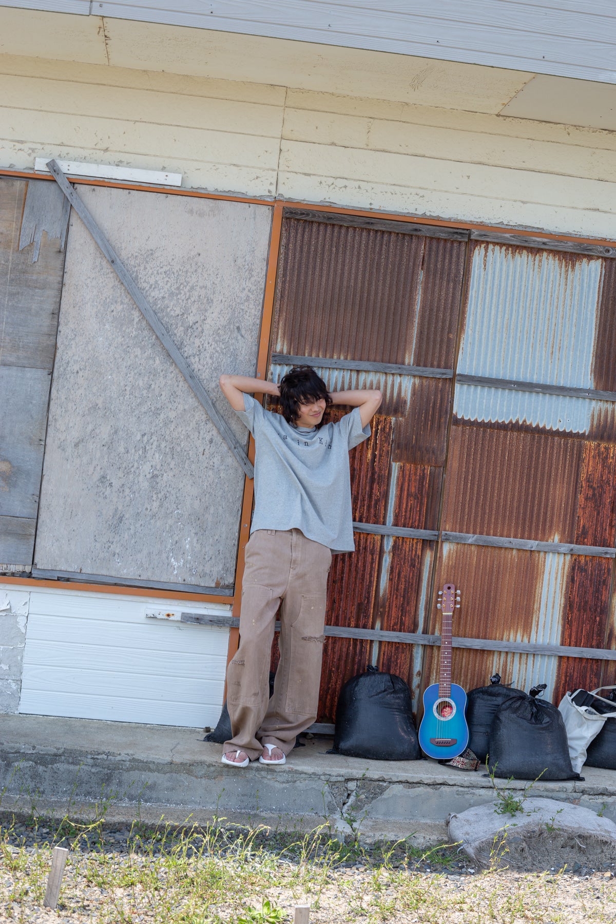 Matin Kim - Minimal Arch Logo Top (Grey) product image 11 | TRAB K-Fashion Australia