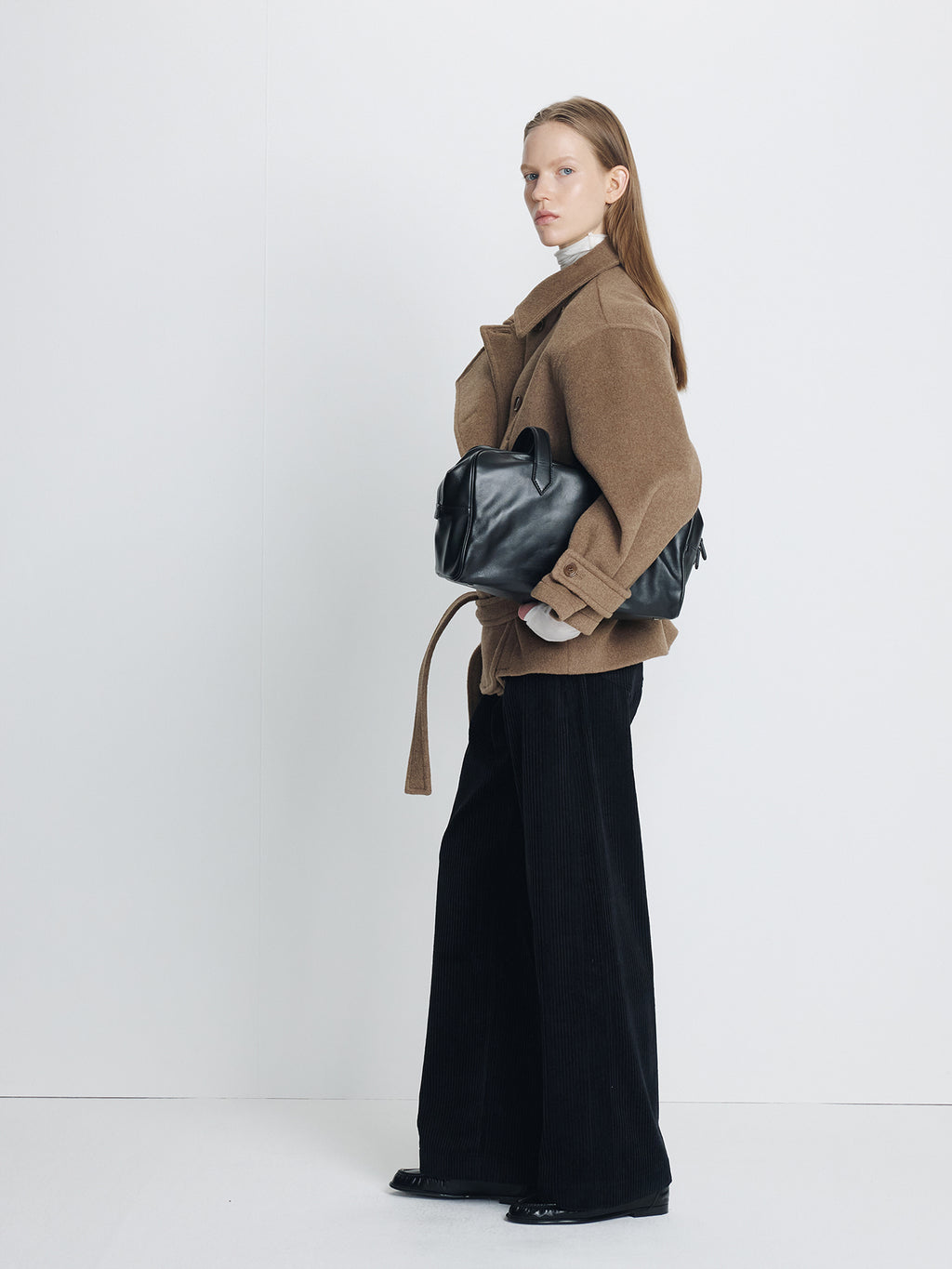 Tonywack - Wool Asymmetrical Short Coat (Olive Brown) product image 2 | TRAB K-Fashion Australia