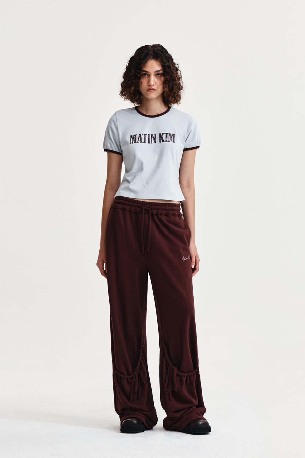 Matin Kim - Stud Logo Ringer Top (Smoke Blue) product image 9 | TRAB K-Fashion Australia