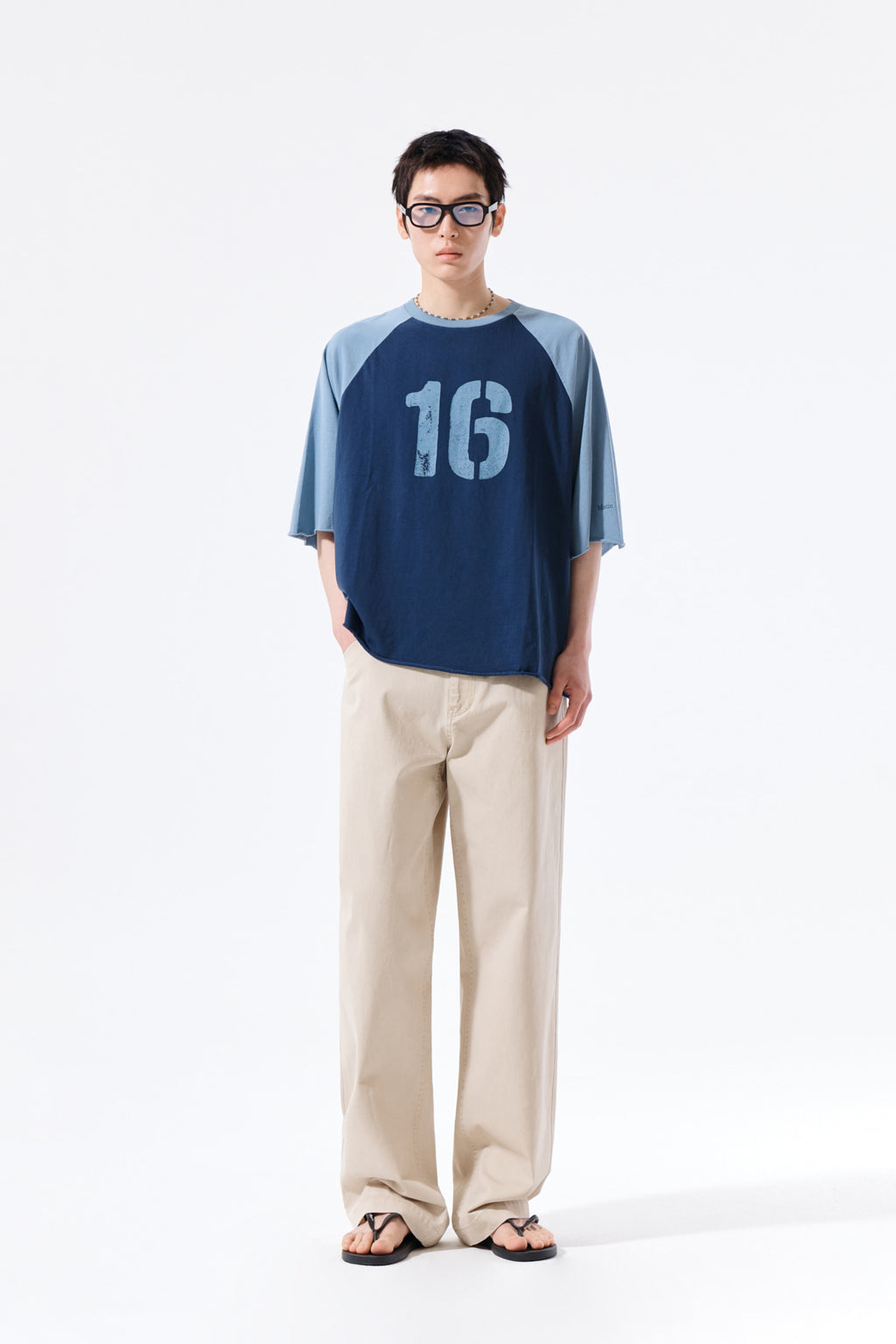 Matin Kim - Raw Edge Raglan Top (Navy) product image 16 | TRAB K-Fashion Australia