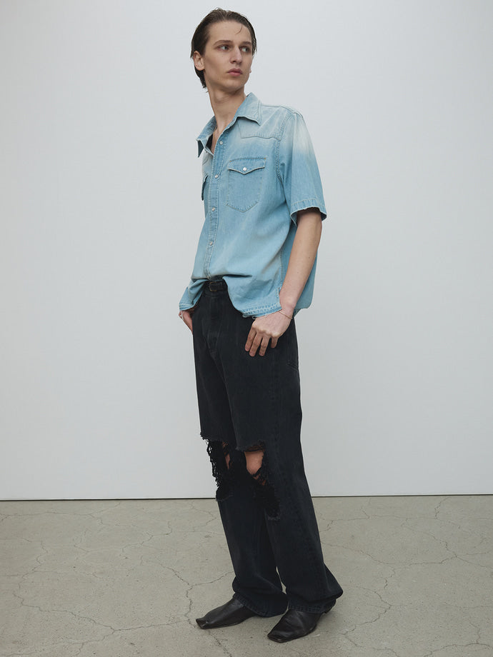 Tonywack - Washed Denim Cut-Off Shirt (Washed Blue) product image 2 | TRAB K-Fashion Australia