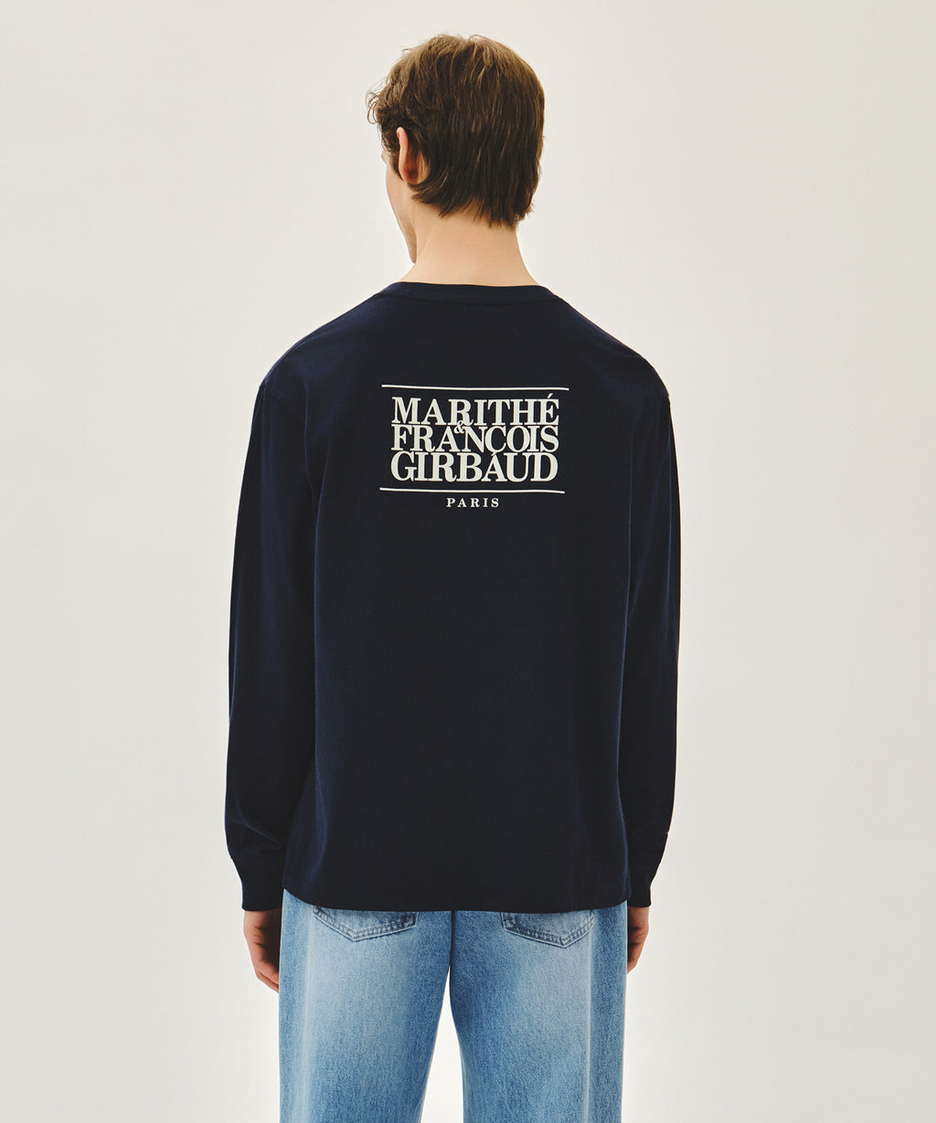 Marithe & Francois Girbaud - Back Classic Logo Long Sleeve Tee (Navy) product image 3 | TRAB K-Fashion Australia