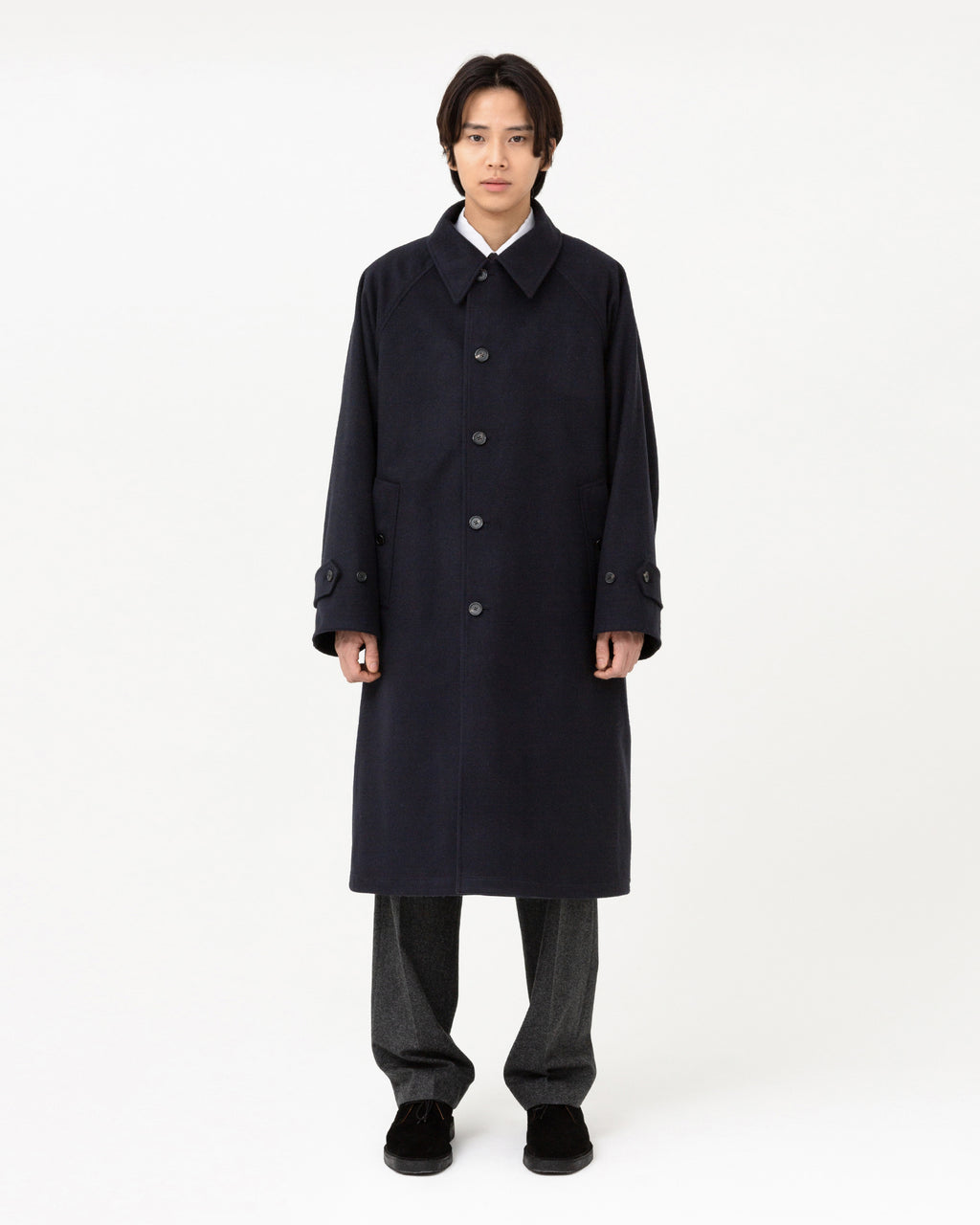 Brownyard - Reversible Balmacaan Coat (Dark Navy) product image 1 | TRAB K-Fashion Australia