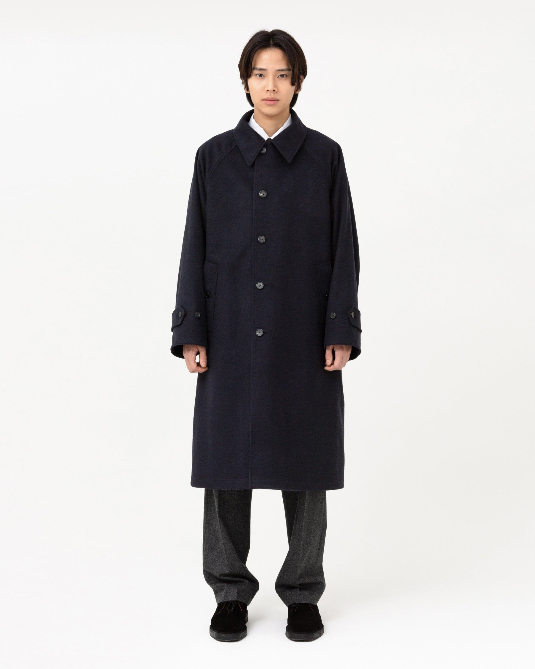 Brownyard - Reversible Balmacaan Coat (Dark Navy) product image 1 | TRAB K-Fashion Australia