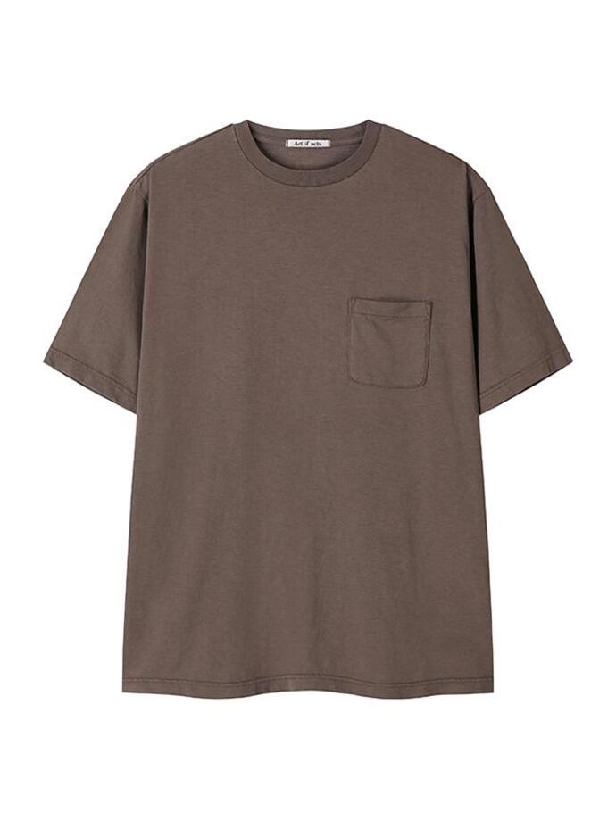 Art if acts - Garment Dyed Slub Pocket T-Shirt (Brown) product image 7 | TRAB K-Fashion Australia