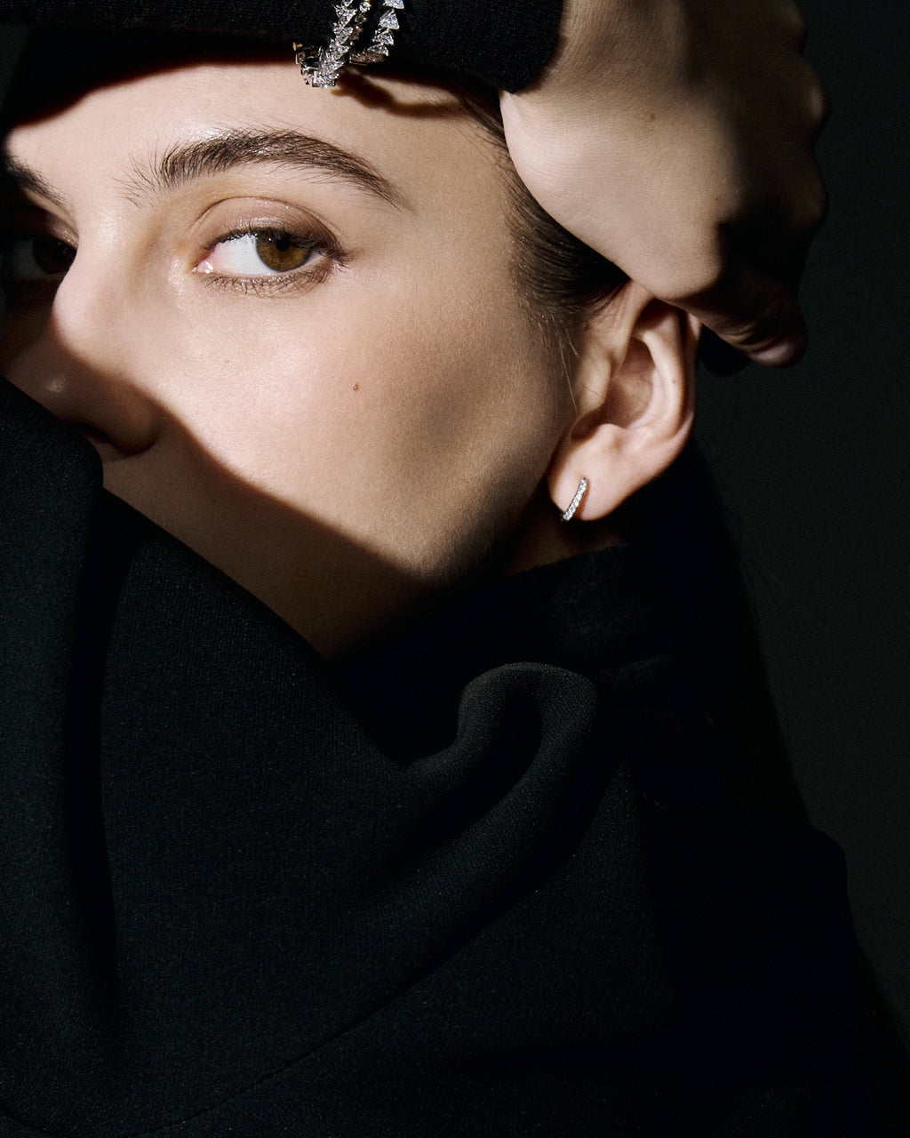 Numbering - Basic Pave Hoop Earrings #3122 product image 1 | TRAB K-Fashion Australia