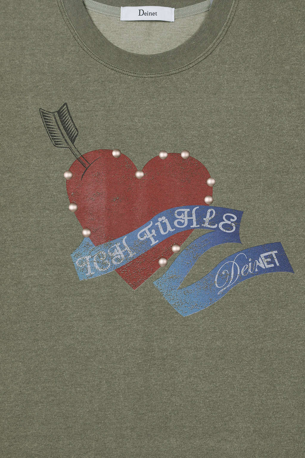 Deinet - Stud Heart T-Shirt (Khaki) product image 5 | TRAB K-Fashion Australia