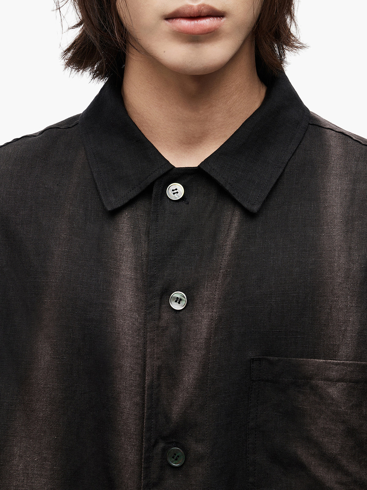 Jiyong Kim - Sun-Bleached Strap Shirt (Black) product image 10 | TRAB K-Fashion Australia