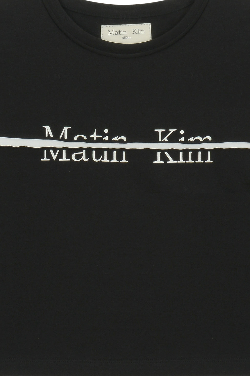 Matin Kim - Logo Cutted Crop Top (Black) product image 4 | TRAB K-Fashion Australia