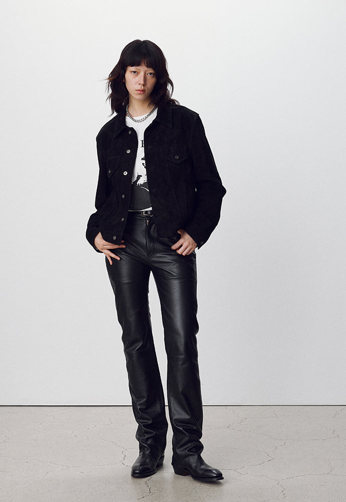 Tonywack - Suede Cropped Trucker (Black) product image 2 | TRAB K-Fashion Australia