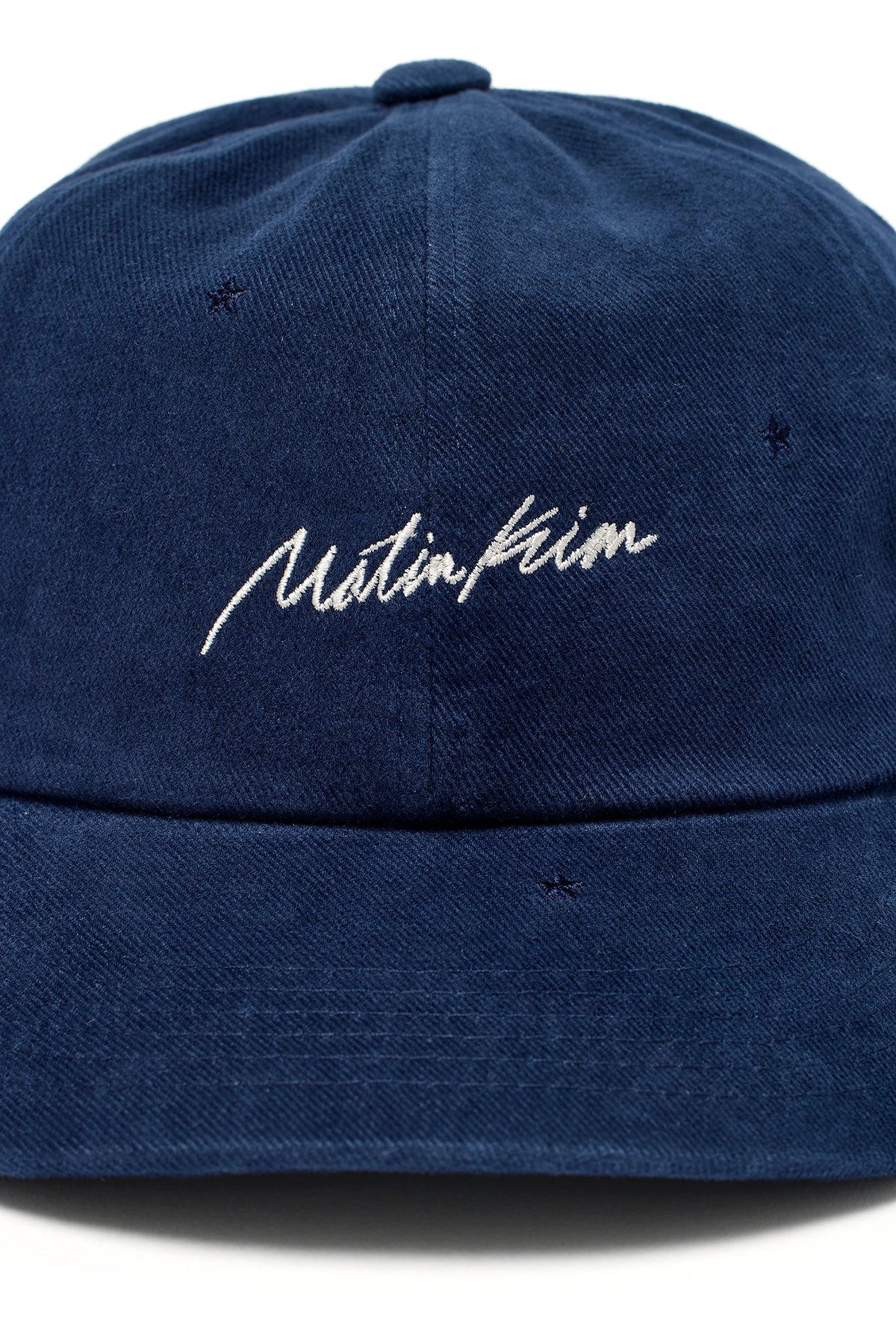 Matin Kim - Cursive Star Embroidery Ball Cap (Navy) product image 4 | TRAB K-Fashion Australia