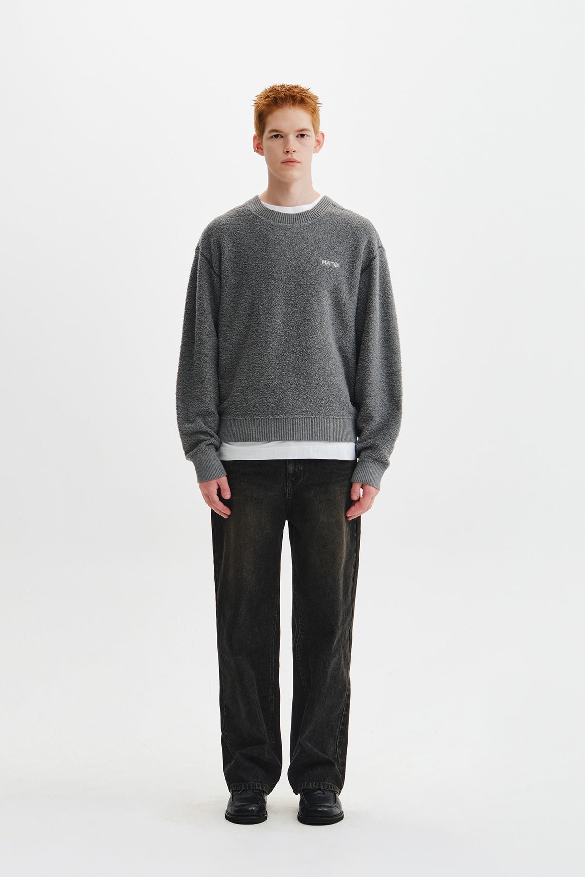 Matin Kim - Washed Rib Denim Pants (Dark Grey) product image 12 | TRAB K-Fashion Australia