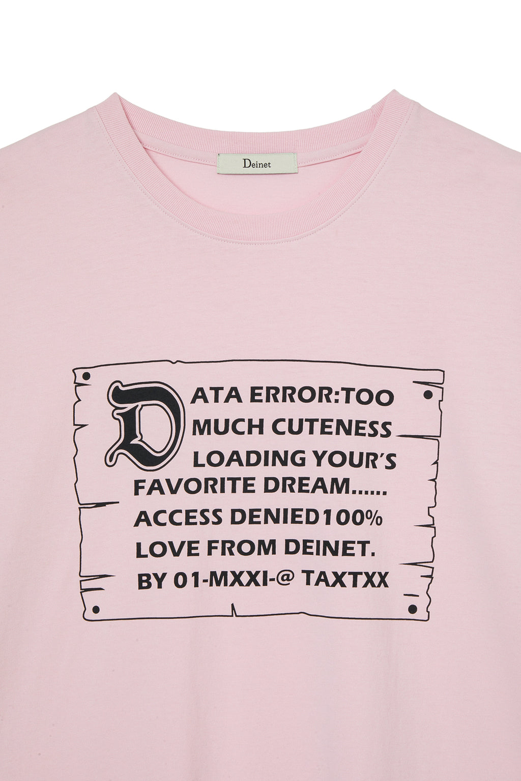 Deinet - D Lettering Graphic Oversized T-Shirt (Light Pink) product image 3 | TRAB K-Fashion Australia