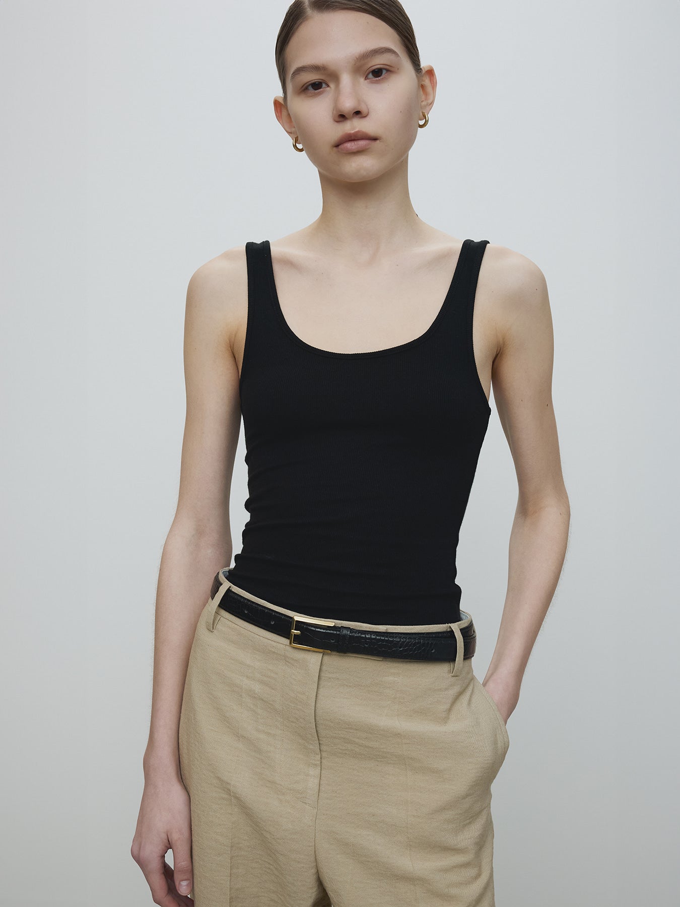 Tonywack - Tencel U-Neck Sleeveless (Black) product image 4 | TRAB K-Fashion Australia