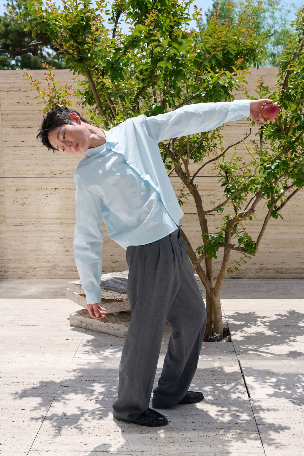 STU - 2 Tuck Crease Slacks (Charcoal) product image 3 | TRAB K-Fashion Australia