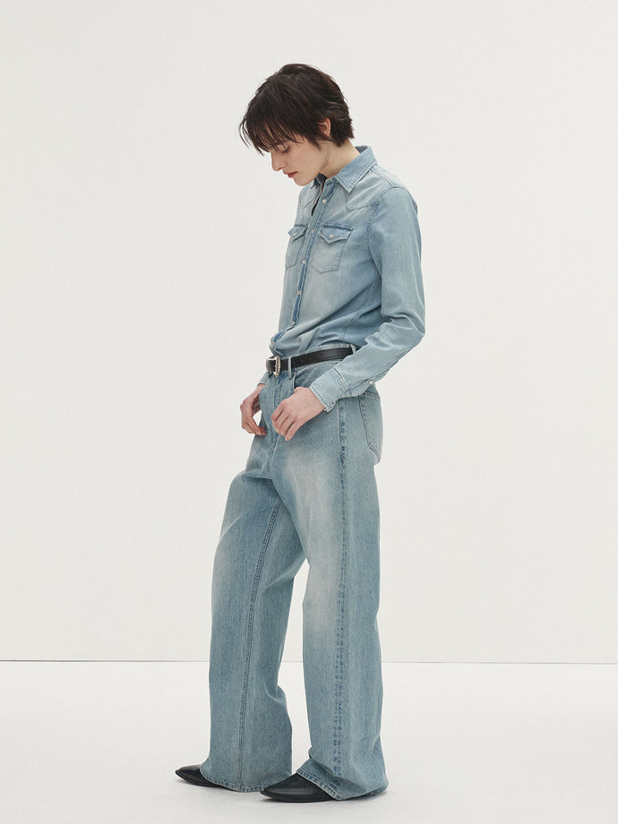 Tonywack - Washed Denim Western Shirt (Washed Light Blue) product image 4 | TRAB K-Fashion Australia
