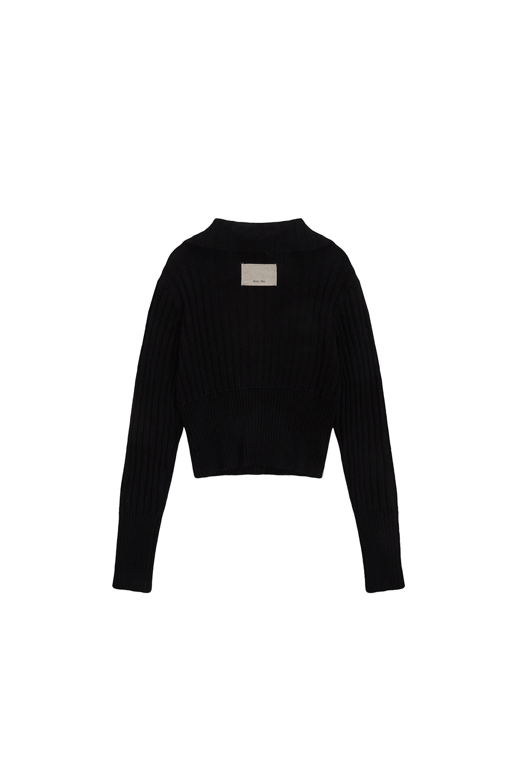 Matin Kim - Semi Crop Knit Button Cardigan (Black) product image 9 | TRAB K-Fashion Australia