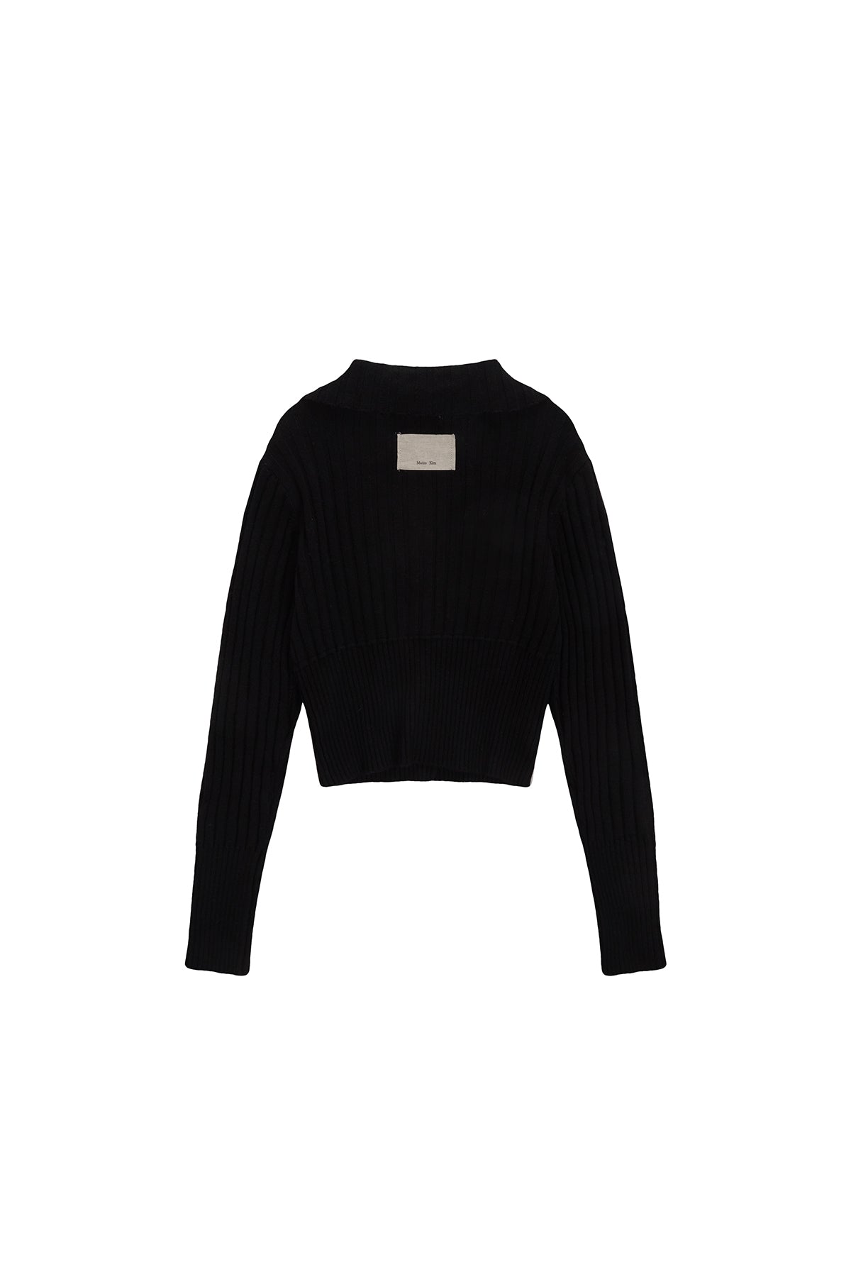 Matin Kim - Semi Crop Knit Button Cardigan (Black) product image 9 | TRAB K-Fashion Australia