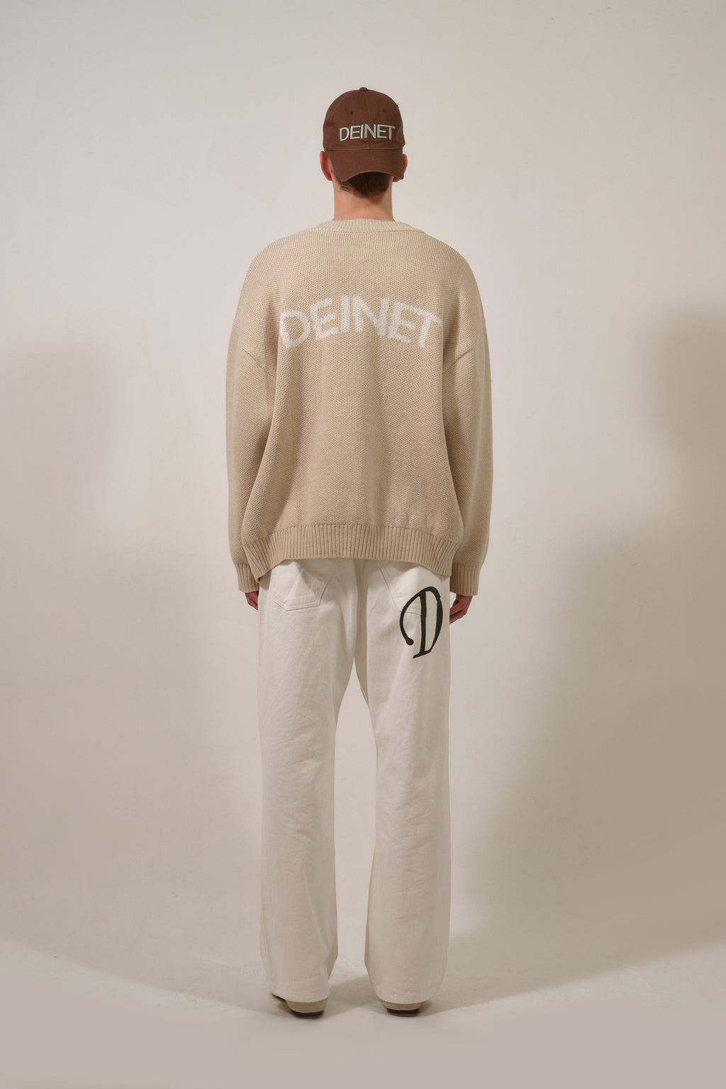 Deinet - D Jacquard Long Knit Zip-Up (Beige) product image 10 | TRAB K-Fashion Australia
