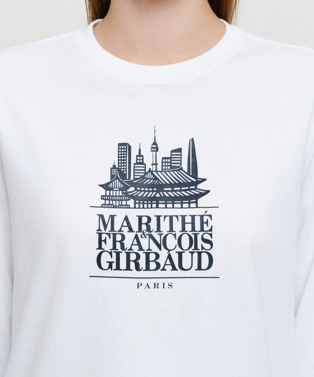 Marithe & Francois Girbaud - Seoul Exclusive Graphic Long Sleeve Tee (White) product image 4 | TRAB K-Fashion Australia