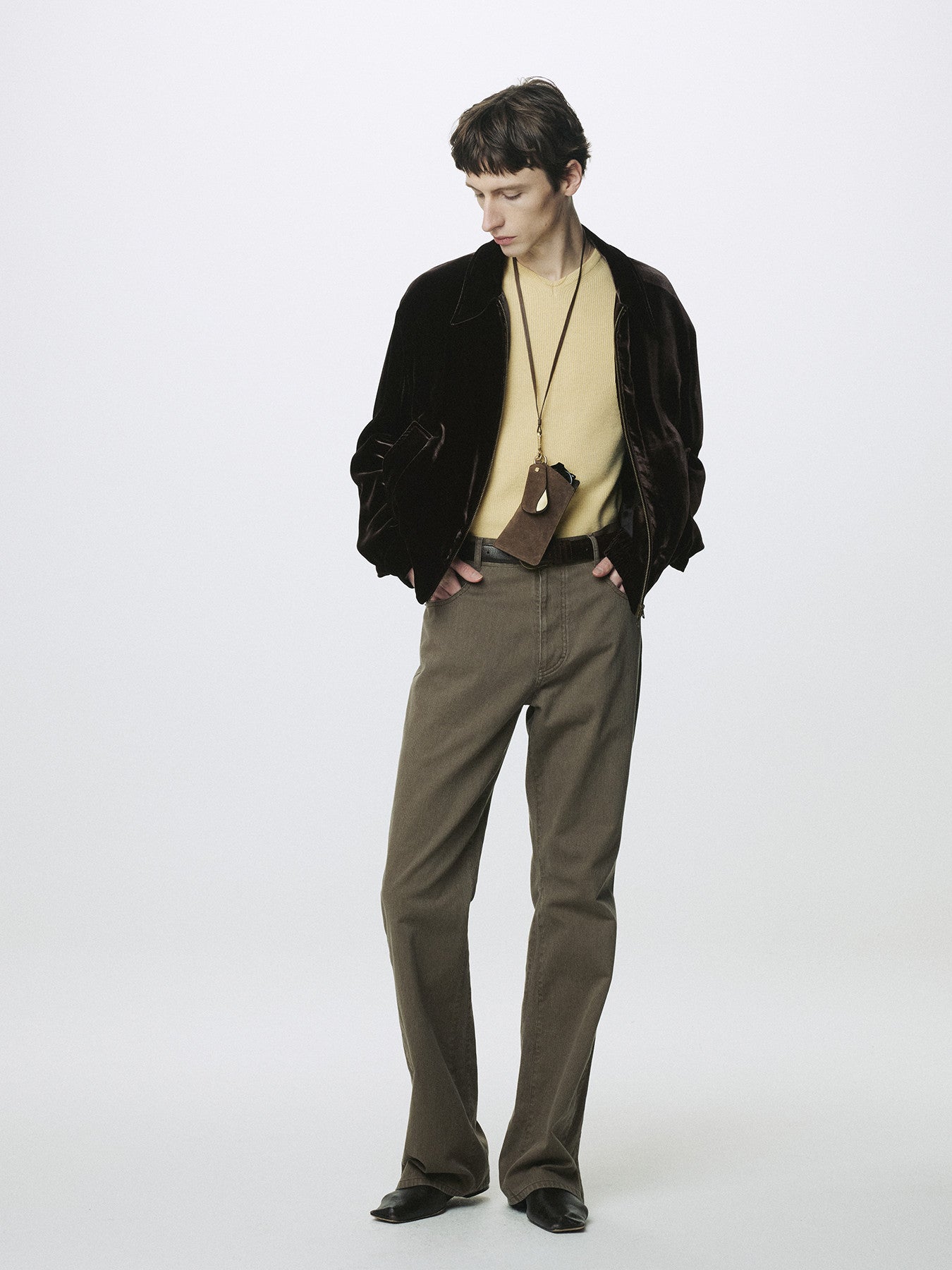 Tonywack - Velvet Zippered Blouson Jacket (Dark Brown) product image 5 | TRAB K-Fashion Australia