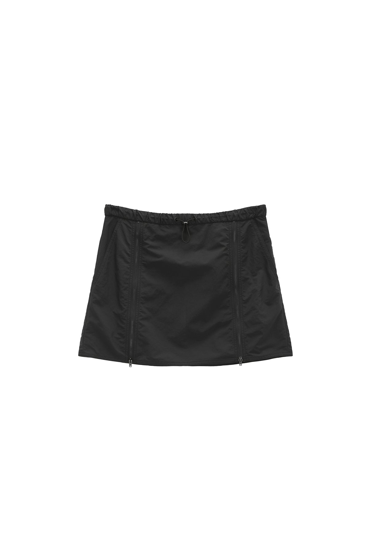 Matin Kim - Double Zipper Point Banding Mini Skirt (Charcoal) product image 1 | TRAB K-Fashion Australia