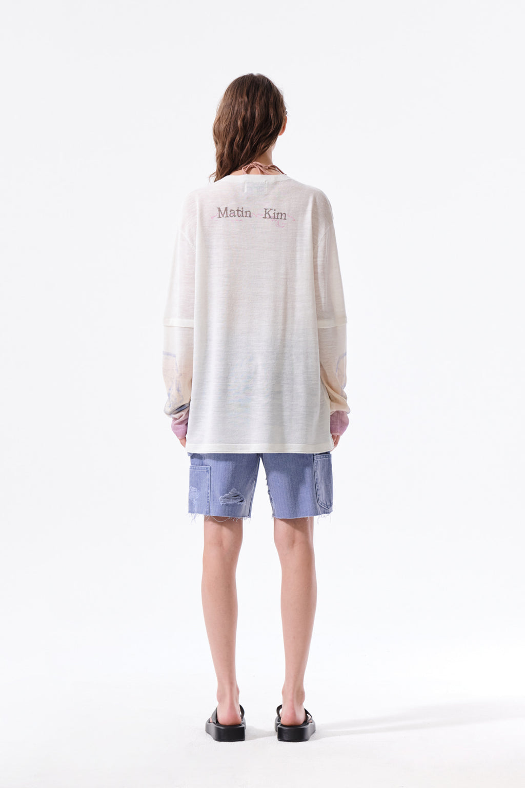 Matin Kim - Sleeve Print Knit Pullover (Ivory) product image 8 | TRAB K-Fashion Australia