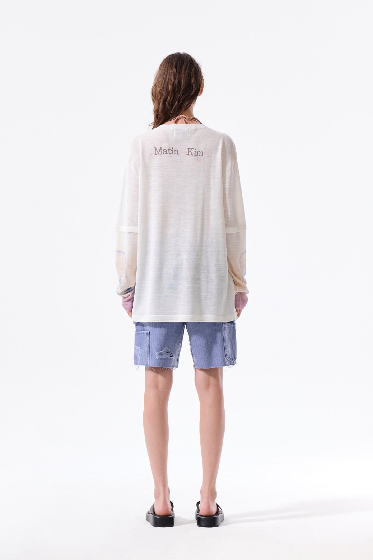 Matin Kim - Sleeve Print Knit Pullover (Ivory) product image 8 | TRAB K-Fashion Australia