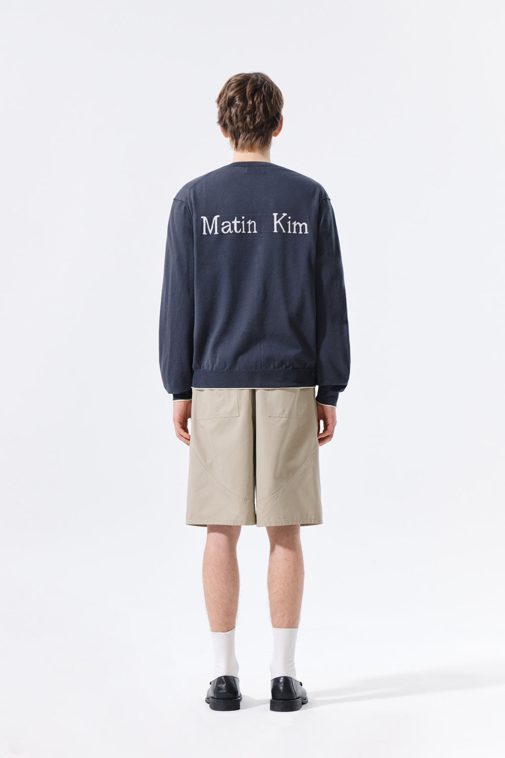 Matin Kim - Back Logo Sheer Cardigan (Charcoal) product image 8 | TRAB K-Fashion Australia