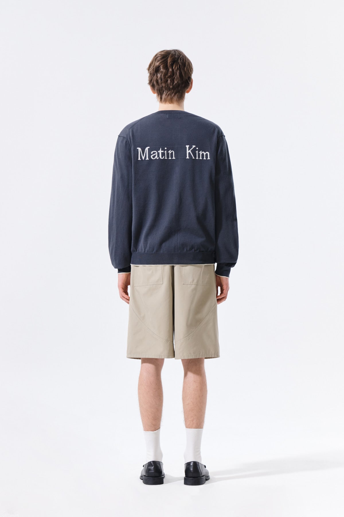 Matin Kim - Back Logo Sheer Cardigan (Charcoal) product image 8 | TRAB K-Fashion Australia