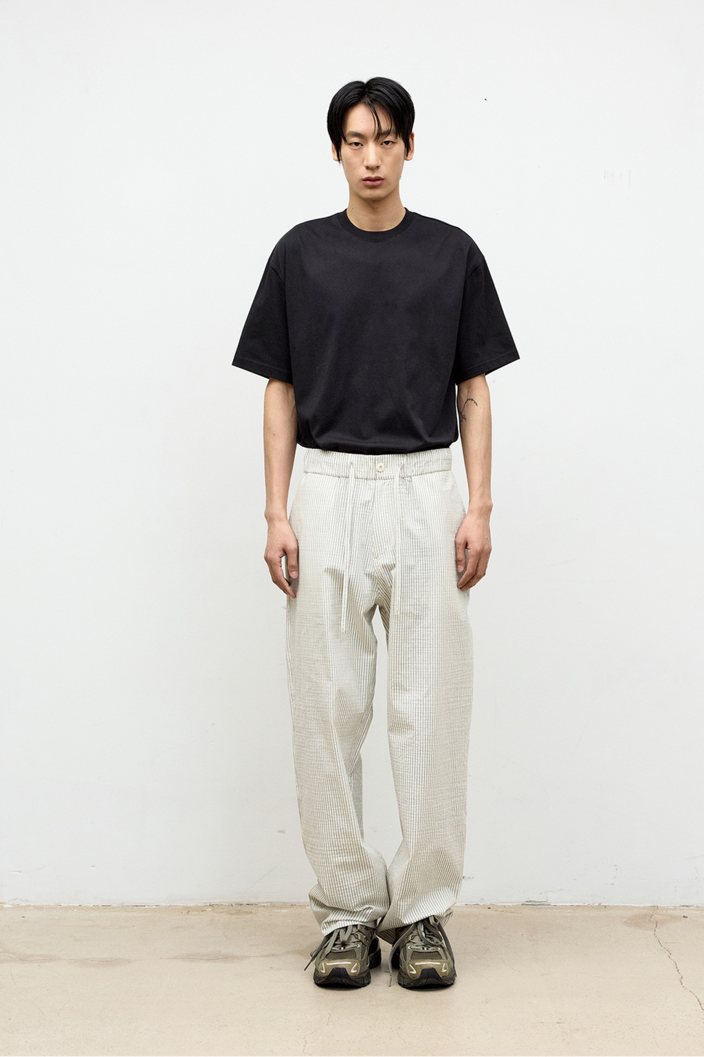 Coor - Stripe Cotton Lounge Pants (Ivory) product image 3 | TRAB K-Fashion Australia
