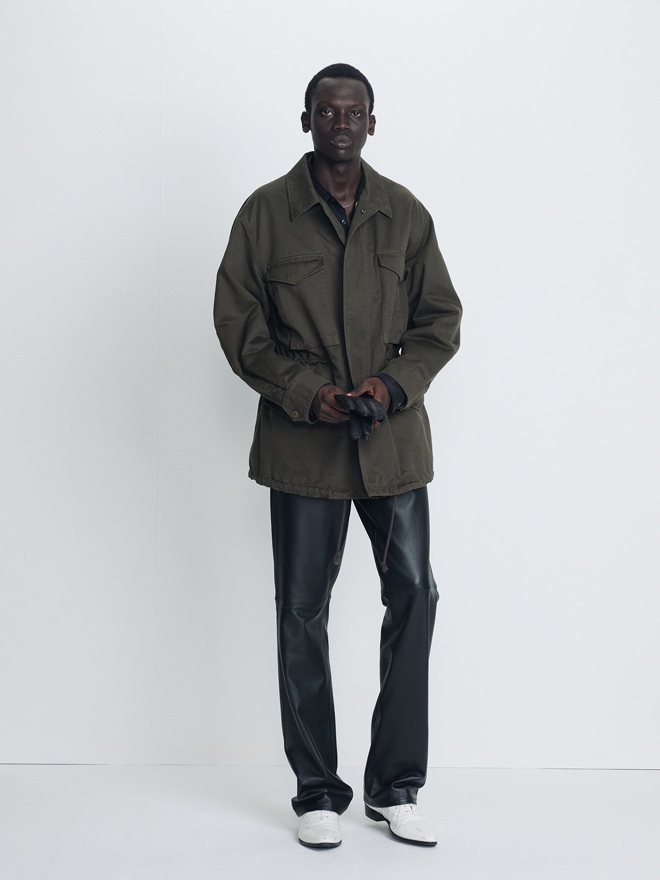 Tonywack - Garment Washed Cotton Field Jacket (Olive) product image 3 | TRAB K-Fashion Australia