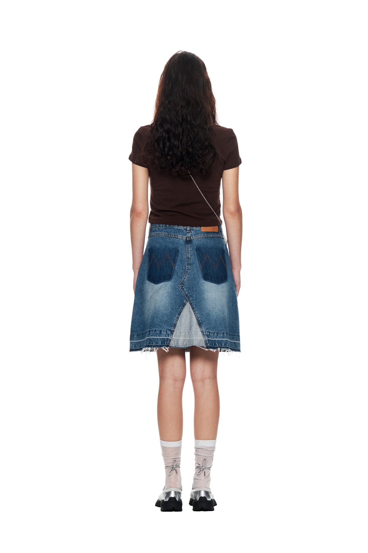 Matin Kim - Pleats Point Denim Midi Skirt (Blue) product image 7 | TRAB K-Fashion Australia