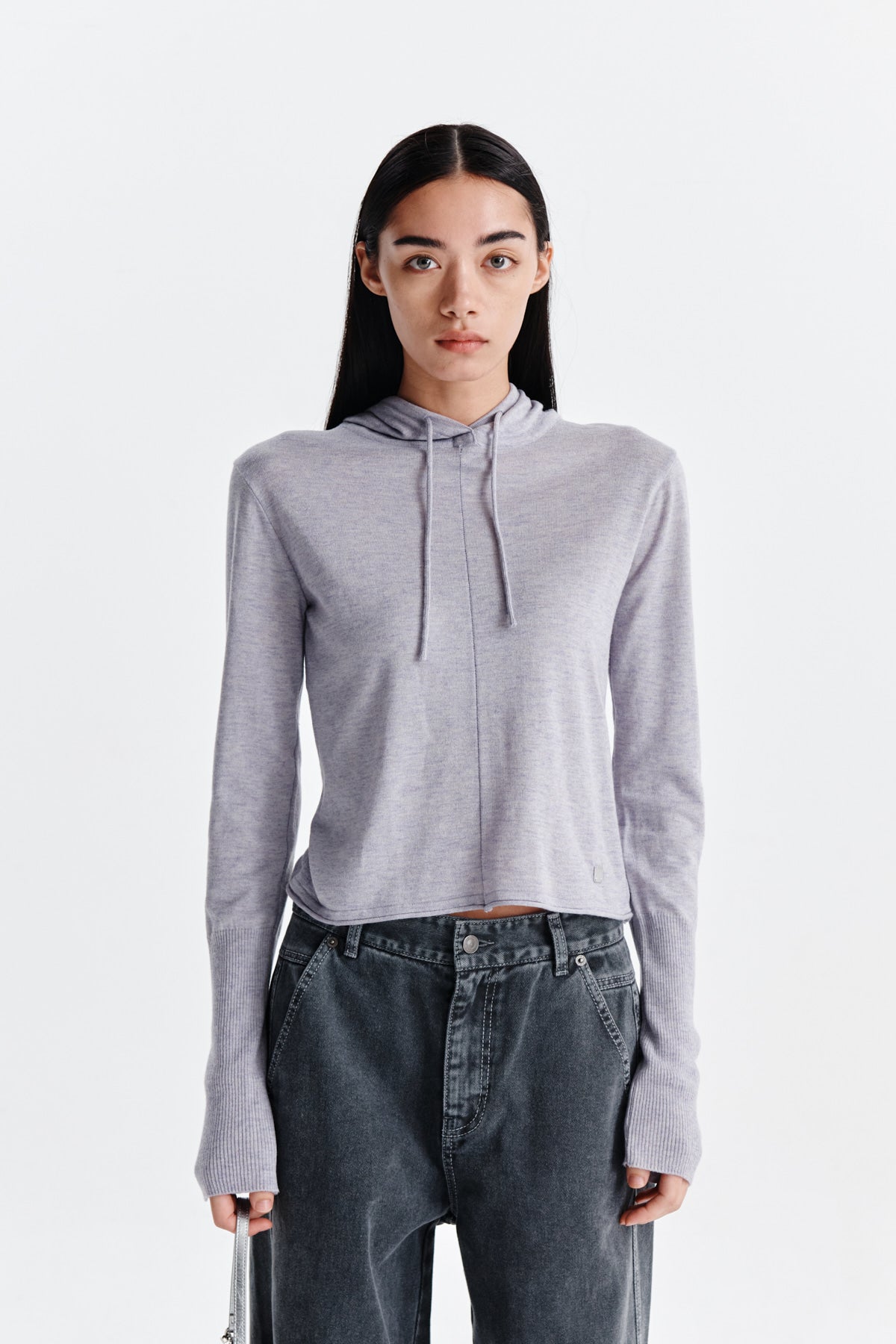 Matin Kim - Plain Slim Knit Hoody (Lilac) product image 5 | TRAB K-Fashion Australia